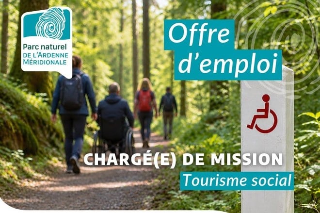 Le Parc naturel de l’Ardenne méridionale recrute un(e) chargé(e) de mission « Tourisme social » à 3/4 temps.